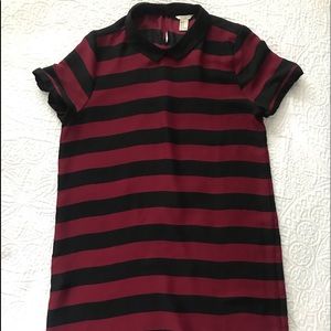 Long Transparent Striped Short Sleeve Shirt